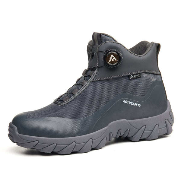 Henner Arot Sicherheitsstiefel mit Stahlkappe | Vierjahreszeiten & Warmfutter | Rutschfest Sicherheitsschuhe S3 Unisex in Grau – Produktansicht
