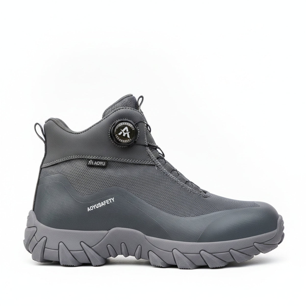 Henner Arot Sicherheitsstiefel mit Stahlkappe | Vierjahreszeiten & Warmfutter | Rutschfest Sicherheitsschuhe S3 Unisex in Grau – Seitenansicht