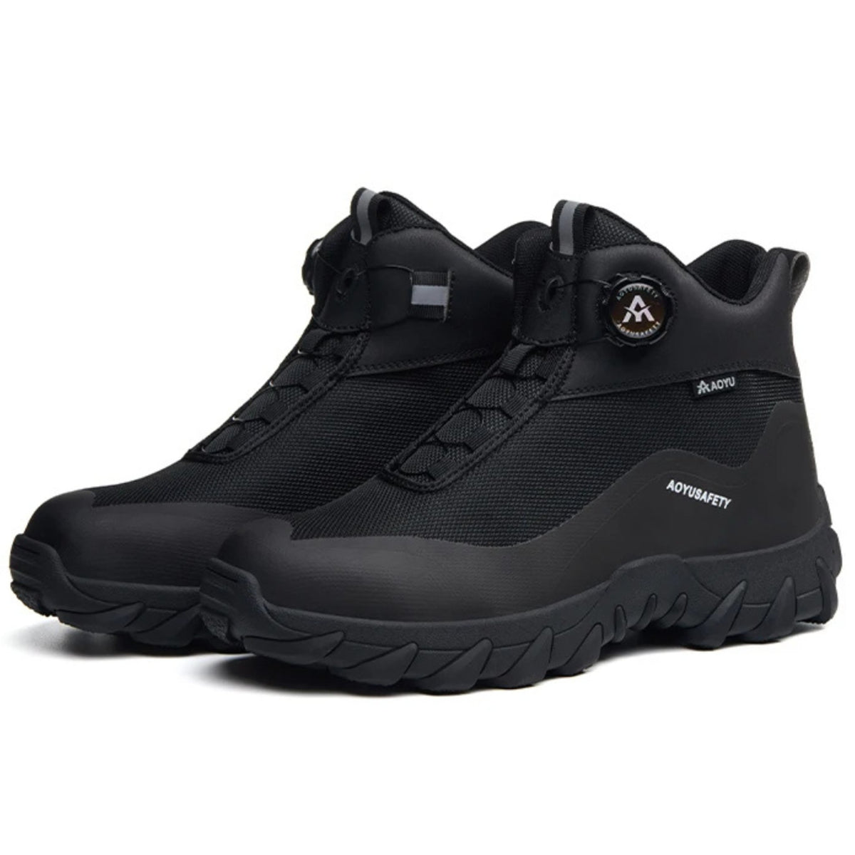 Henner Arot Sicherheitsstiefel mit Stahlkappe | Vierjahreszeiten & Warmfutter | Rutschfest Sicherheitsschuhe S3 Unisex in Schwarz – Produktansicht
