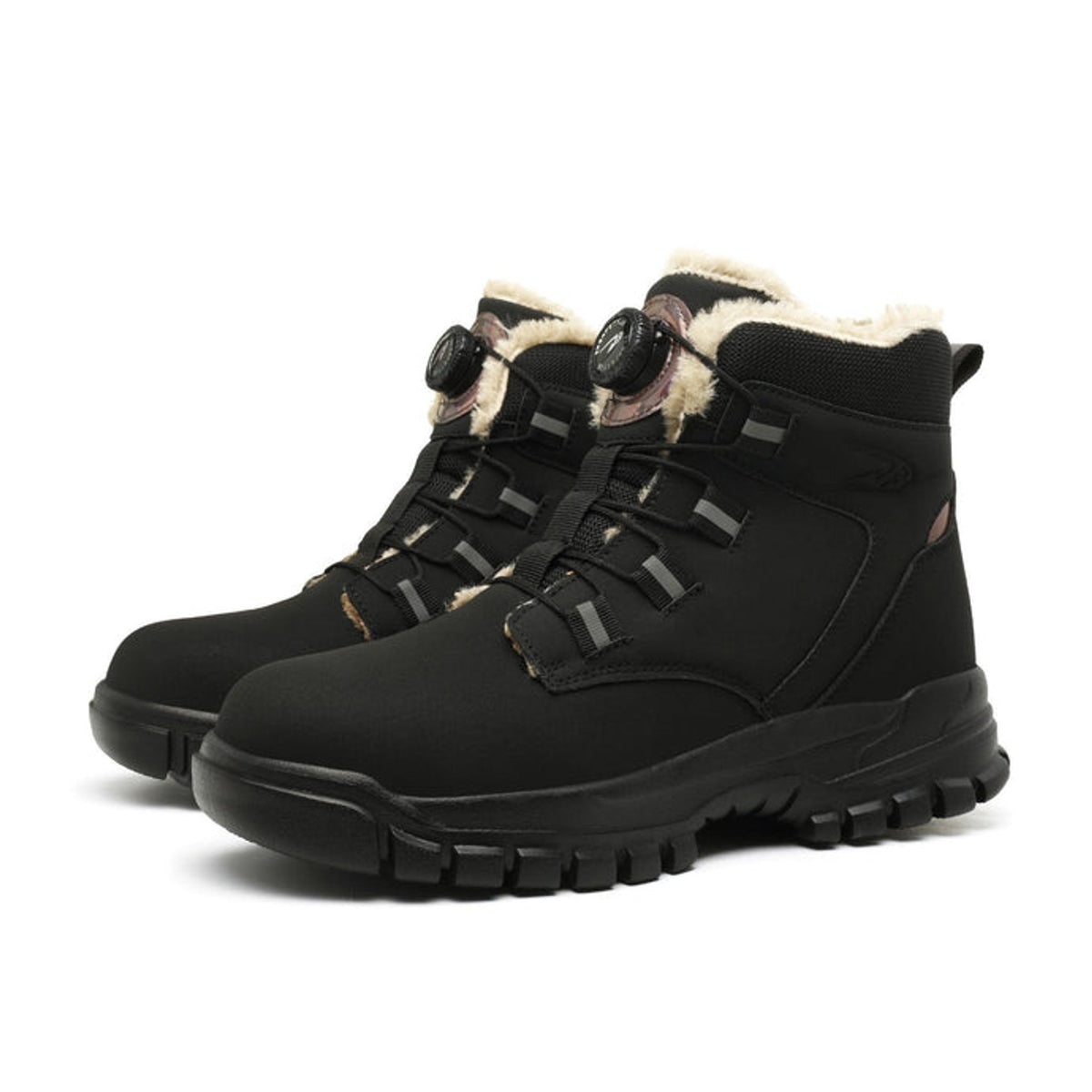Henner Knob Winter Sicherheitsschuhe S3 Herren in Schwarz – Dreiviertelansicht