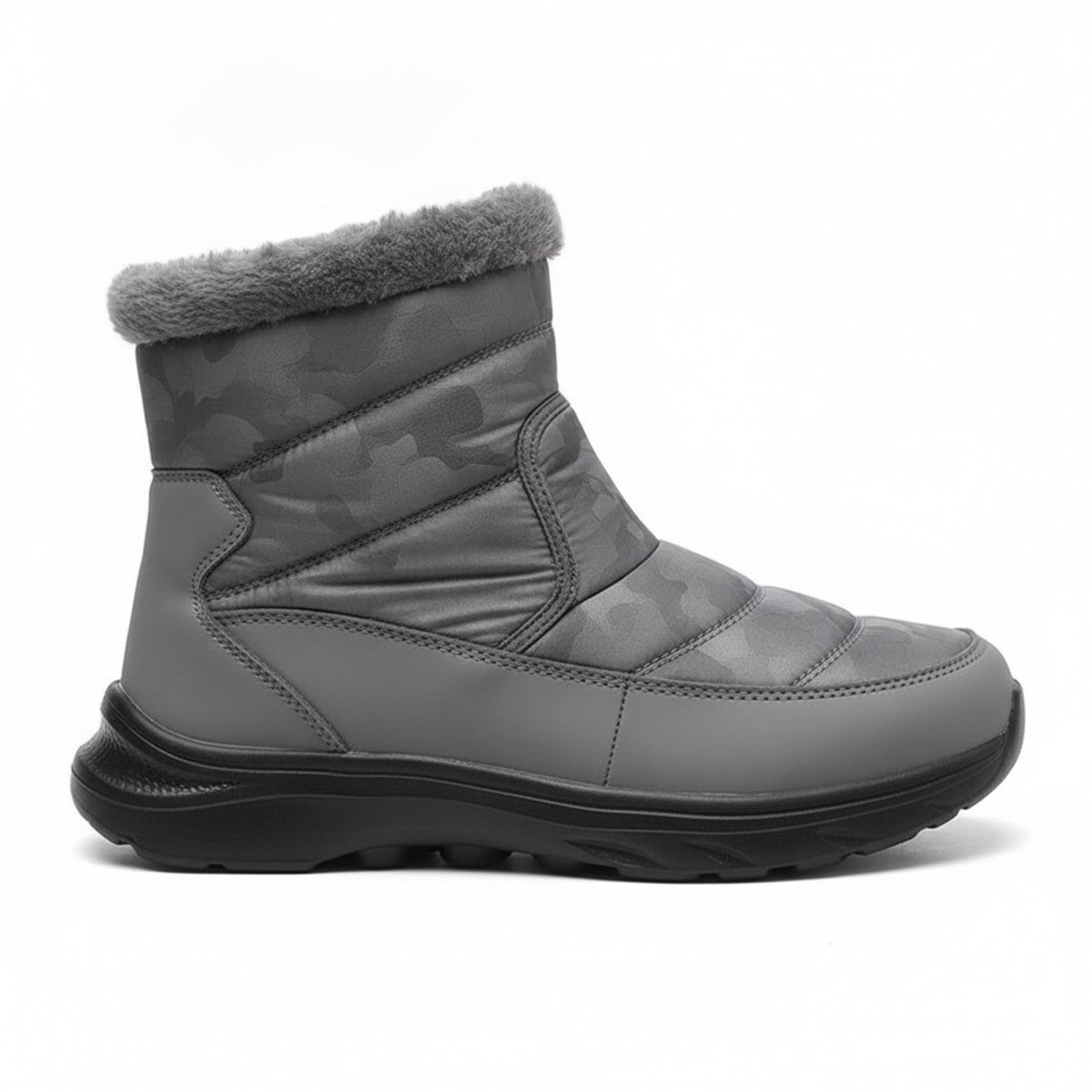 Henner Mut – Winterstiefel mit Seitlicher Reissverschluss Wanderschuhe Unisex in Grau – Seitenansicht