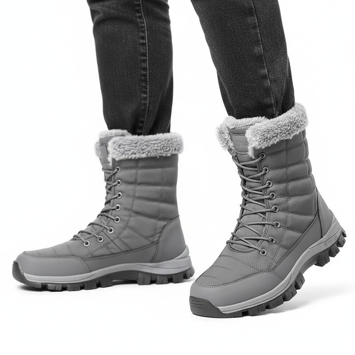 Henner Peak – Barfußschuhe für Winter und Outdoor Wanderschuhe Unisex in Grau – Produktansicht